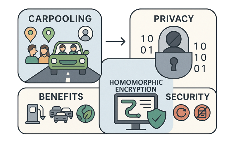 A privacy-preserving system for confidential carpooling services using homomorphic encryption